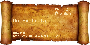Henger Leila névjegykártya